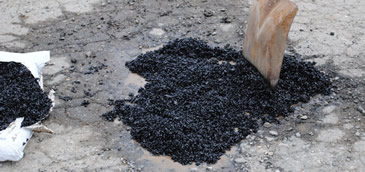 EZ Street Premium Cold Asphalt Works in Water
